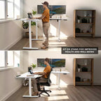 Mount-It! Bureau d'angle électrique réglable en hauteur XL, cadre blanc et plateau blanc