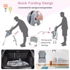 Chaise haute Acekool pour bébés, pliable, hauteur et inclinaison réglables avec plateau amovible pour un nettoyage facile, violet