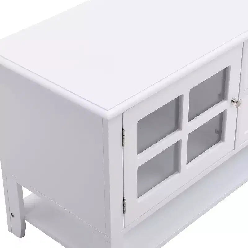 Meuble TV Acekool 54 pour téléviseurs jusqu'à 60 pouces, meuble de divertissement moderne avec rangement dissimulé, portes magnétiques silencieuses, console média en panneaux de fibres