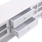 Meuble TV Acekool 54 pour téléviseurs jusqu'à 60 pouces, meuble de divertissement moderne avec rangement dissimulé, portes magnétiques silencieuses, console média en panneaux de fibres