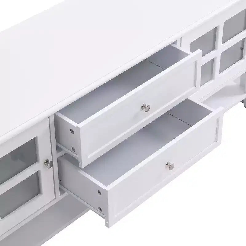 Meuble TV Acekool 54 pour téléviseurs jusqu'à 60 pouces, meuble de divertissement moderne avec rangement dissimulé, portes magnétiques silencieuses, console média en panneaux de fibres