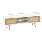 Meuble TV moderne Acekool pour salon, étagères réglables, pieds de table en bois robustes, meuble TV, montage facile