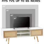 Meuble TV moderne Acekool pour salon, étagères réglables, pieds de table en bois robustes, meuble TV, montage facile