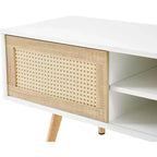 Meuble TV moderne Acekool pour salon, étagères réglables, pieds de table en bois robustes, meuble TV, montage facile