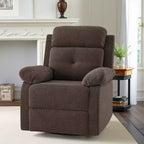 MAYEERTY Fauteuil inclinable pivotant compact en chocolat pour femme, idéal pour chambre à coucher et salon.