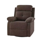MAYEERTY Fauteuil inclinable pivotant compact en chocolat pour femme, idéal pour chambre à coucher et salon.