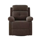 MAYEERTY Fauteuil inclinable pivotant compact en chocolat pour femme, idéal pour chambre à coucher et salon.