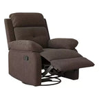 MAYEERTY Fauteuil inclinable pivotant compact en chocolat pour femme, idéal pour chambre à coucher et salon.