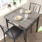 Ensemble de salle à manger carré 3 pièces pour 2 – Table et chaises rembourrées pour petits espaces