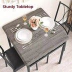 Ensemble de salle à manger carré 3 pièces pour 2 – Table et chaises rembourrées pour petits espaces