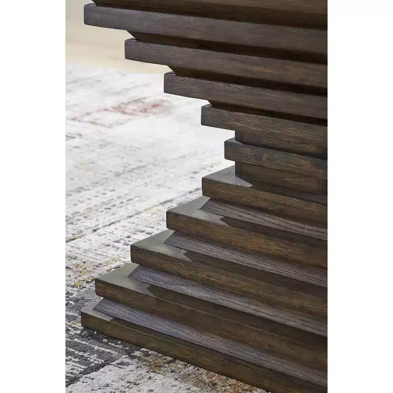 Table d'appoint contemporaine Ashley Hannodream de Signature Design – Fini chêne glacé brun chaud