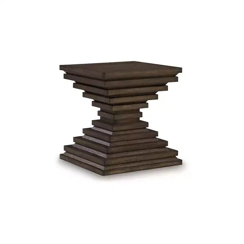 Table d'appoint contemporaine Ashley Hannodream de Signature Design – Fini chêne glacé brun chaud