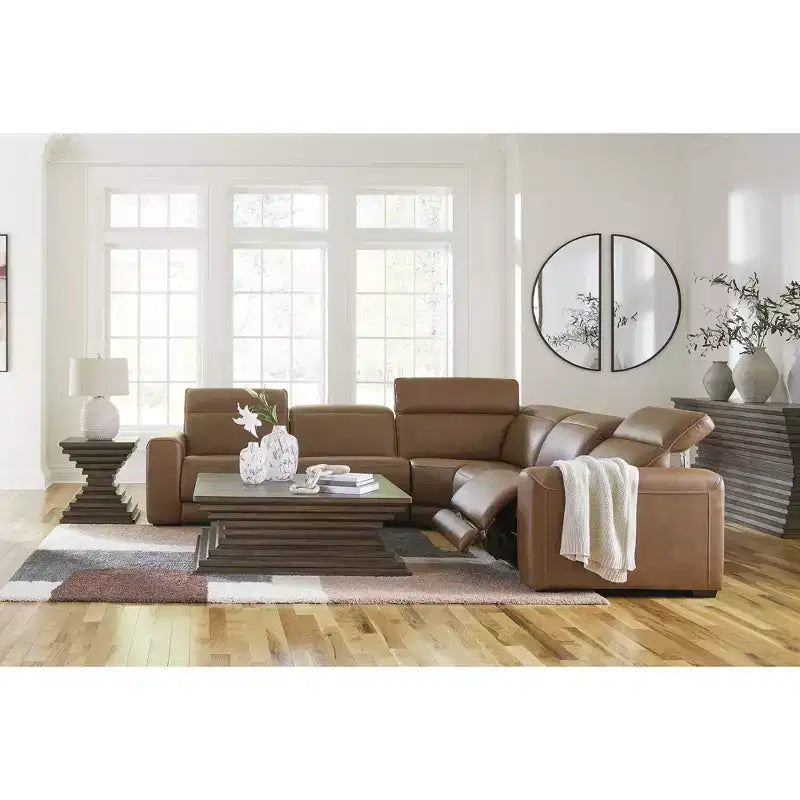 Table d'appoint contemporaine Ashley Hannodream de Signature Design – Fini chêne glacé brun chaud