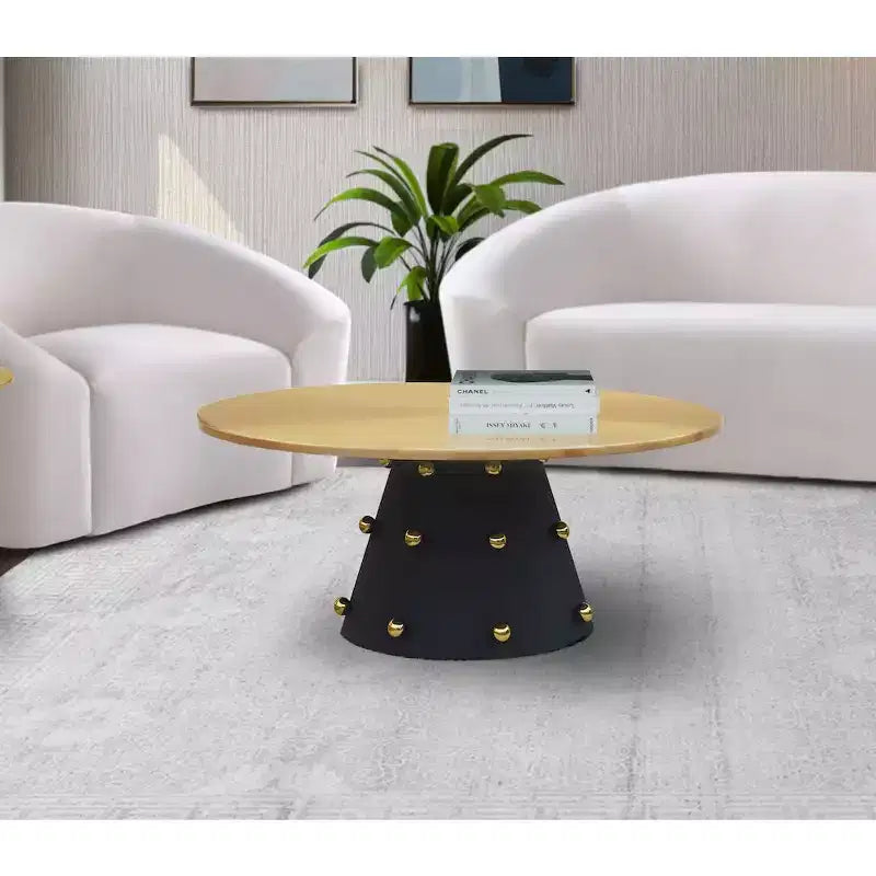 Meridian Furniture, table basse Raven noire / or