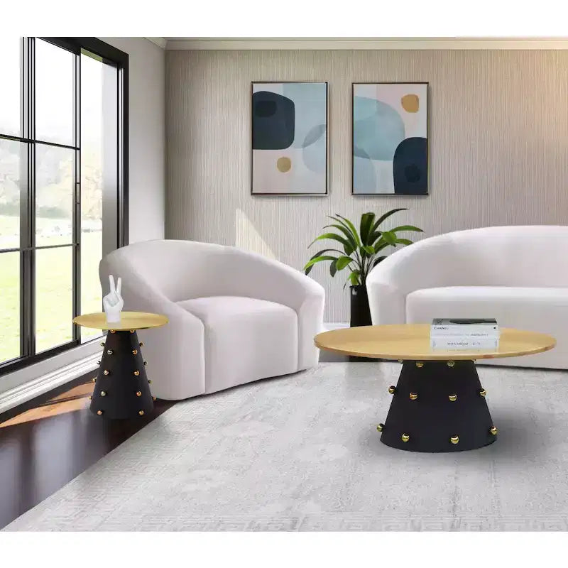 Meridian Furniture, table basse Raven noire / or