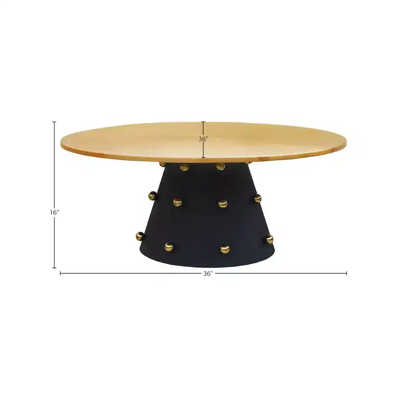 Meridian Furniture, table basse Raven noire / or