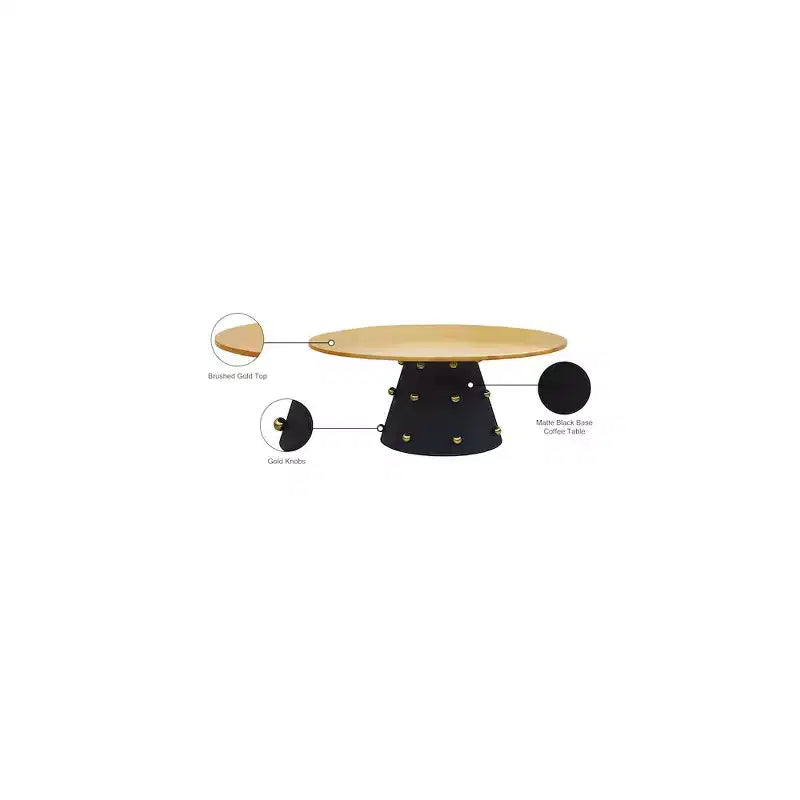 Meridian Furniture, table basse Raven noire / or
