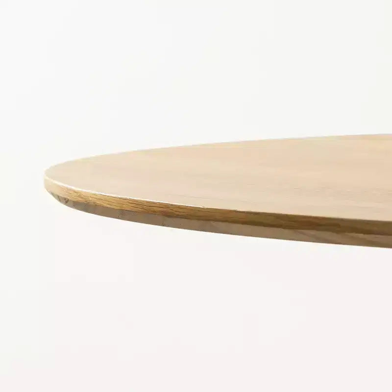 PexFix Table à manger ronde de 52 po pour 6 personnes, table à piédestal moderne avec base conique cannelée et plateau en MDF de bois, pour petits espaces, cuisine, salle à manger, café, naturelle