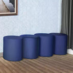 Regency, pouf rond Logan en vinyle (lot de 4)