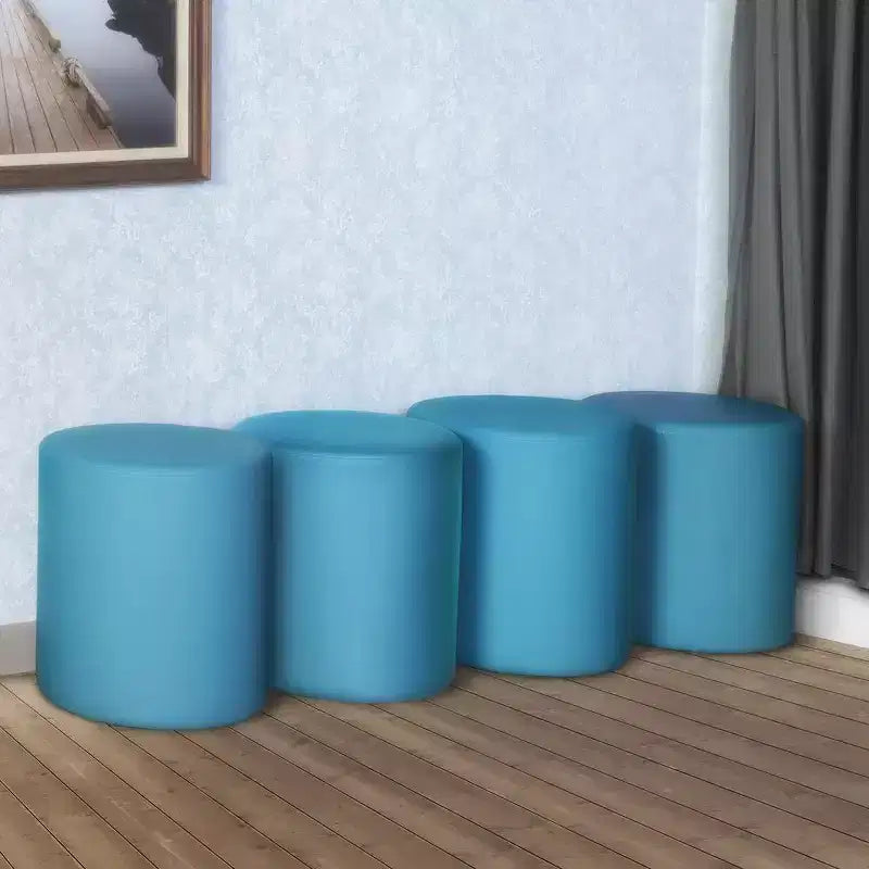 Regency, pouf rond Logan en vinyle (lot de 4)