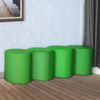 Regency, pouf rond Logan en vinyle (lot de 4)