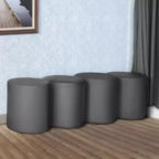 Regency, pouf rond Logan en vinyle (lot de 4)