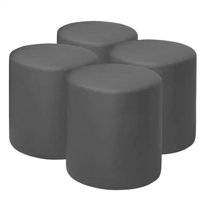 Regency, pouf rond Logan en vinyle (lot de 4)