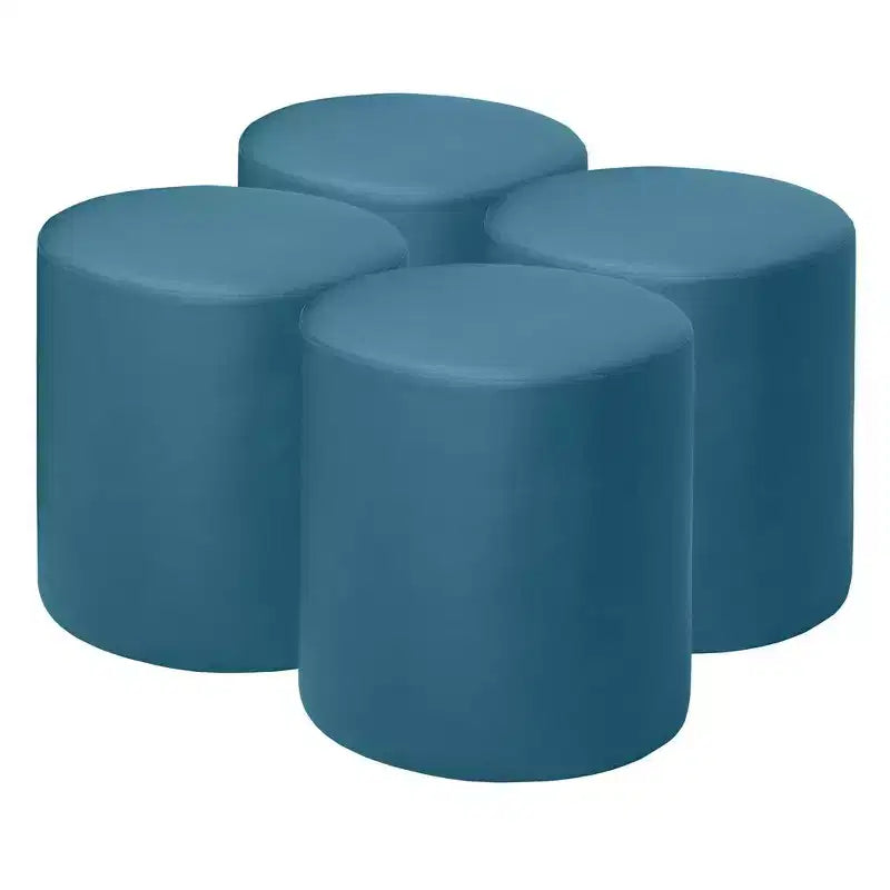 Regency, pouf rond Logan en vinyle (lot de 4)