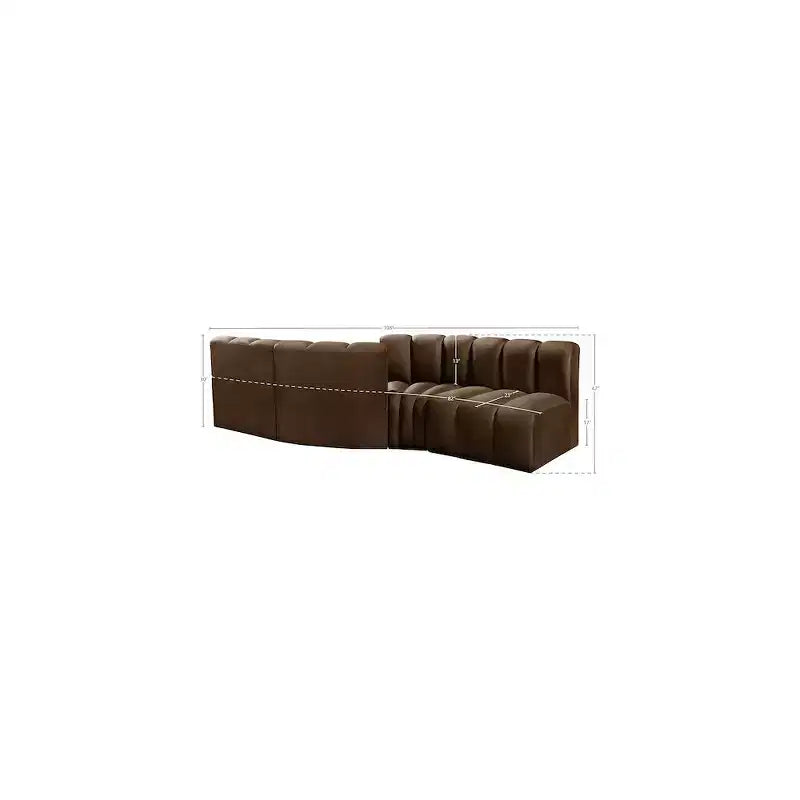 Meridian Furniture, Canapé modulable Arc en velours