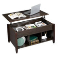 Karl Home Lift Top Coffee Table Modern Furniture Hidden Compartment and Lift Tabletop Brown