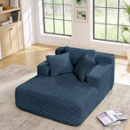 Okak Canapé-lit méridienne moderne confortable avec oreillers, canapé futon rembourré en velours côtelé avec assise profonde pour salon
