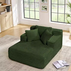 Okak Canapé-lit méridienne moderne confortable avec oreillers, canapé futon rembourré en velours côtelé avec assise profonde pour salon