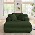 Okak Canapé-lit méridienne moderne confortable avec oreillers, canapé futon rembourré en velours côtelé avec assise profonde pour salon