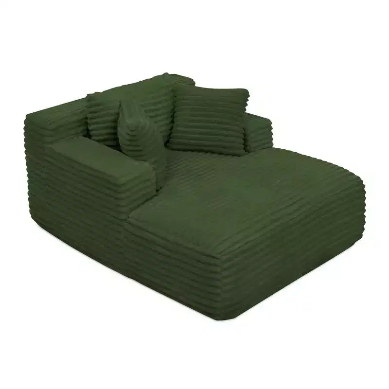 Okak Canapé-lit méridienne moderne confortable avec oreillers, canapé futon rembourré en velours côtelé avec assise profonde pour salon