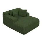 Okak Canapé-lit méridienne moderne confortable avec oreillers, canapé futon rembourré en velours côtelé avec assise profonde pour salon