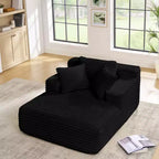 Okak Canapé-lit méridienne moderne confortable avec oreillers, canapé futon rembourré en velours côtelé avec assise profonde pour salon