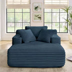 Okak Canapé-lit méridienne moderne confortable avec oreillers, canapé futon rembourré en velours côtelé avec assise profonde pour salon