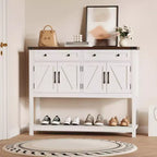 Buffet de ferme moderne, buffet de 119 cm avec rangement et 2 tiroirs, console de bar à café avec étagère
