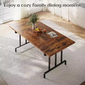 Dining Table, Rectangular Wooden Farmhouse Table - Seats 6, Industrial Vintage Design (Dining Room/Home Office, Easy Assembly)