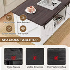 Table basse relevable de ferme EROMMY avec rangement et portes coulissantes de grange