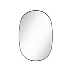 Miroir de courtoisie de salle de bain ovale rectangulaire mat 24 x 36, miroir mural au-dessus de l'évier avec verre trempé HD et cadre en aluminium résistant à la rouille
