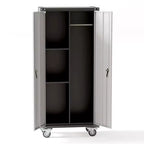 71 Armoire de rangement métallique, 4 pieds réglables et serrure, armoire de rangement haute avec portes et 4 étagères réglables