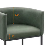 NEWLAYOUT Lot de 2 tabourets de bar hauteur comptoir, hauteur d'assise 61 cm, pour salle à manger, tabourets de bar en cuir PU