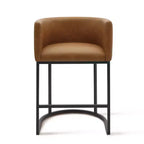 NEWLAYOUT Lot de 2 tabourets de bar hauteur comptoir, hauteur d'assise 61 cm, pour salle à manger, tabourets de bar en cuir PU