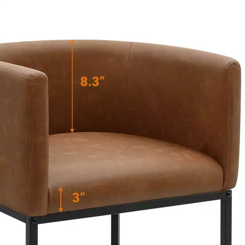 NEWLAYOUT Lot de 2 tabourets de bar hauteur comptoir, hauteur d'assise 61 cm, pour salle à manger, tabourets de bar en cuir PU