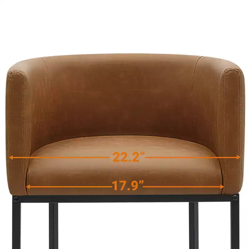 NEWLAYOUT Lot de 2 tabourets de bar hauteur comptoir, hauteur d'assise 61 cm, pour salle à manger, tabourets de bar en cuir PU