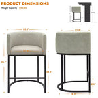 NEWLAYOUT Lot de 2 tabourets de bar hauteur comptoir, hauteur d'assise 61 cm, pour salle à manger, tabourets de bar en cuir PU