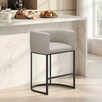 NEWLAYOUT Lot de 2 tabourets de bar hauteur comptoir, hauteur d'assise 61 cm, pour salle à manger, tabourets de bar en cuir PU