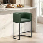 NEWLAYOUT Lot de 2 tabourets de bar hauteur comptoir, hauteur d'assise 61 cm, pour salle à manger, tabourets de bar en cuir PU