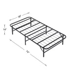 VECELO Cadre de lit pliable moderne Cadre de lit simple en métal pliable 14 pouces de hauteur, rangement sous le lit, montage facile, noir